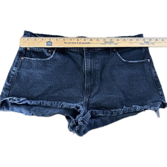 Abercrombie & Fitch Women's The Mom Short Black Denim High Rise Curve Love 33/16 - Picture 3 of 6